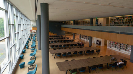 A two story libraryの写真素材