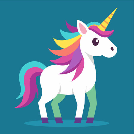 Cute unicorn vector illustration.のイラスト素材