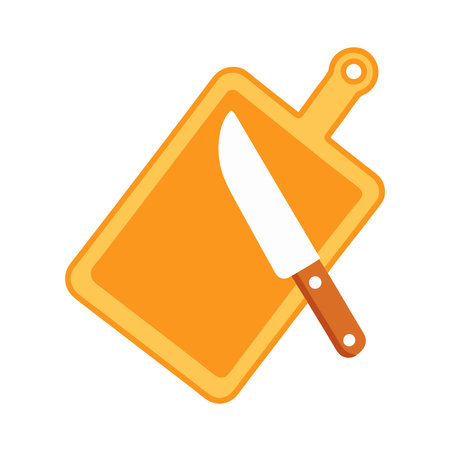 Kitchen Tool Cutting Board with Knife Vector Graphic.のイラスト素材