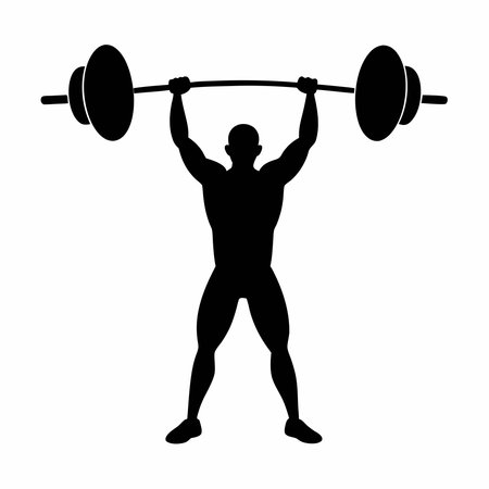 Vector Weightlifter Silhouette Illustration.のイラスト素材