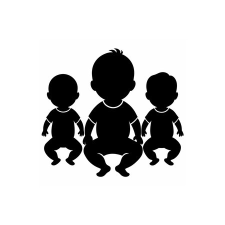 Vector Baby Silhouettes Collection.のイラスト素材