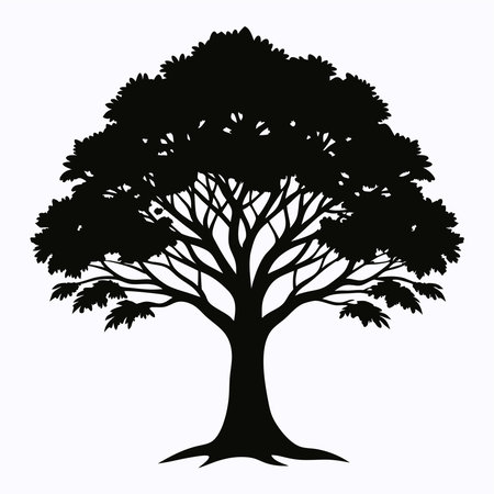 Tree Silhouette Vector Illustration.のイラスト素材