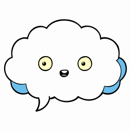 Speech Bubbles in Cloud Textbox Vector, Cloud-Shaped Speech Bubbles Vector Art.のイラスト素材