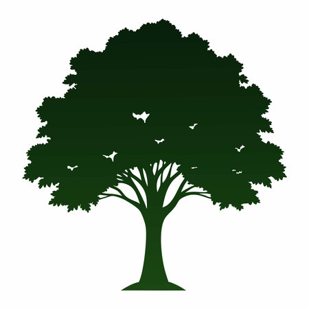 Tree Silhouette Vector Illustration.のイラスト素材