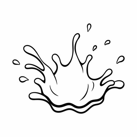 Sky Blue Water Splash Vector Illustration.のイラスト素材