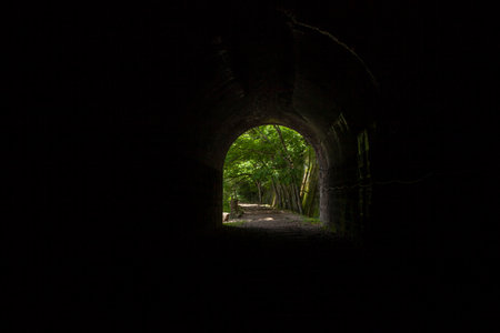 Old Japanese tunnel at Takedao.の写真素材