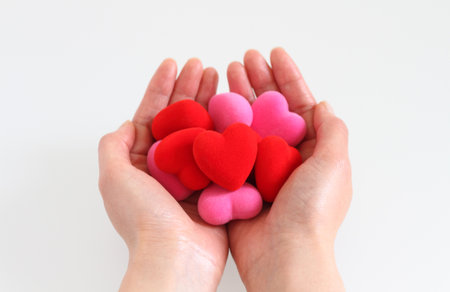 Hearts in the handsの写真素材