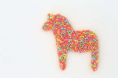 Horse cookie on white backgroundの写真素材