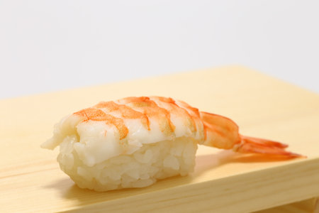 Closeup of Shrimp Nigiri Sushiの写真素材