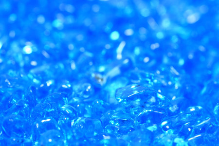 Blue glass beads backgroundの写真素材