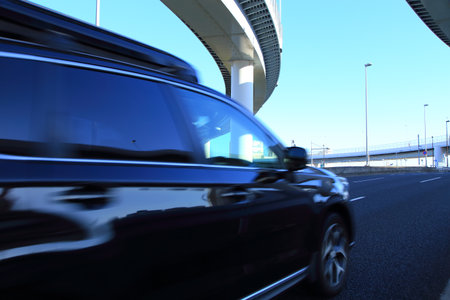 Car driving on freeway