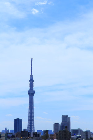 Tokyo skyline with Tokyo Skytreeのeditorial素材