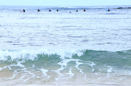 Surfers at Moriya Beach