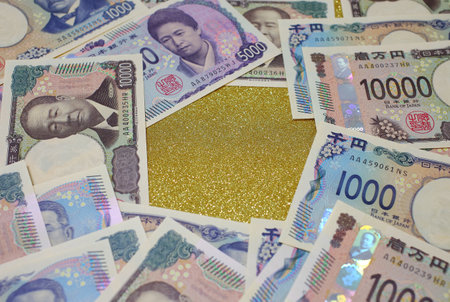10,000 yen note 5,000 yen note 1,000 yen noteの写真素材