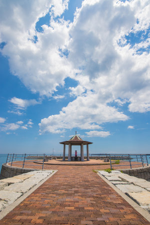 Summer skies and rest areasの写真素材