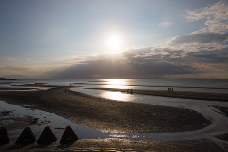 Sunset on the Madama Coast in Bungo-Takada City, Oita Prefectureの写真素材