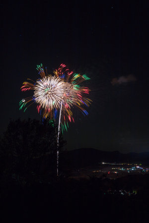 Circuit and fireworksの写真素材