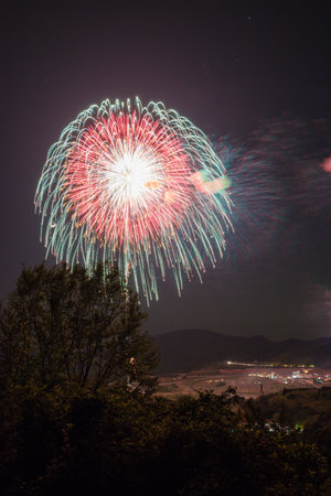 Circuit and fireworksの写真素材