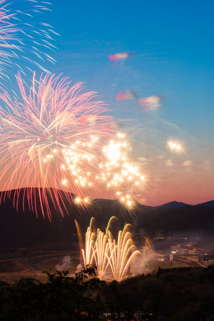 Circuit and fireworksの写真素材