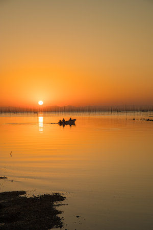 The sea near Åmi Shrine Underwater Torii (Tara-cho, Saga)の写真素材