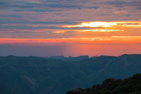 sunrise and glowの写真素材