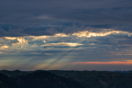 sunrise and glowの写真素材