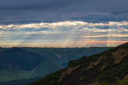sunrise and glowの写真素材