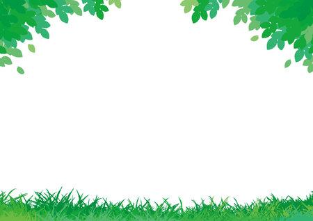 A landscape of Meadow and treeのイラスト素材