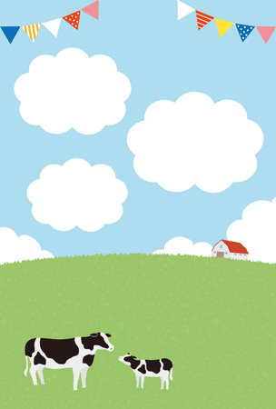 New Year's Card of the Ox in 2021のイラスト素材