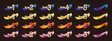 Magical-looking point icon set / Black Backgroundのイラスト素材