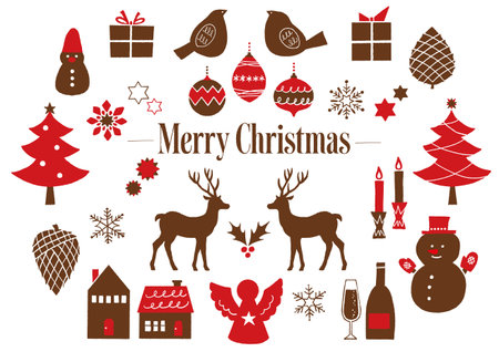 Hand-painted chic christmas vector materialのイラスト素材