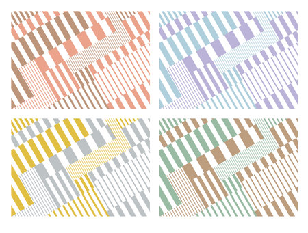 Striped background illustration set of simple and colorful / Bのイラスト素材