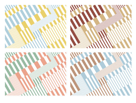 Striped background illustration set of simple and colorful / Aのイラスト素材