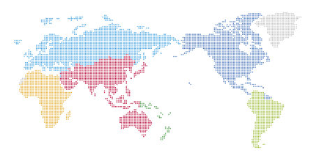 Map of the football by region made of round dots.のイラスト素材