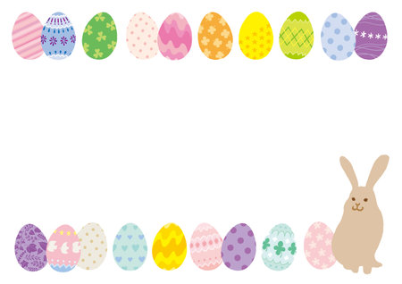 Frame of hand-drawn illustration for Easter eggsのイラスト素材