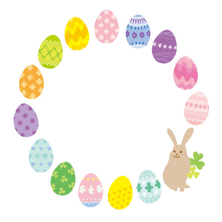 Frame of hand-drawn illustration for Easter eggsのイラスト素材