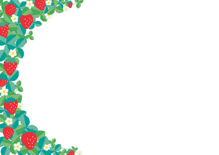 Hand-drawn strawberry illustration frameのイラスト素材
