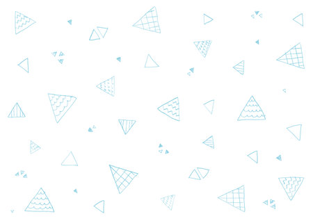 Background made of triangles drawn with a pencil. - light blue -のイラスト素材