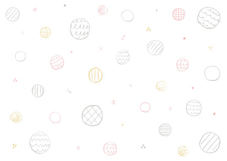 Background made of circles drawn with a pencil. - colorful -のイラスト素材