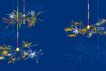 Summer greeting card with an illustration of fireworksのイラスト素材