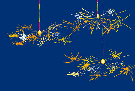 Summer greeting card with an illustration of fireworksのイラスト素材