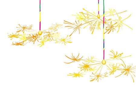 Summer greeting card with an illustration of fireworksのイラスト素材
