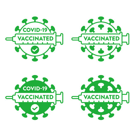 design for vaccinated against new coronavirusのイラスト素材