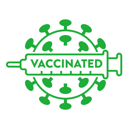 design  for vaccinated against new coronavirusのイラスト素材