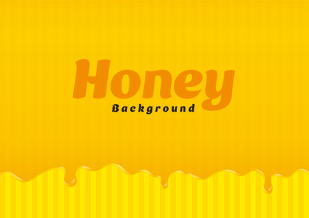 Illustration of delicious melted chocolate on yellow stripe background.のイラスト素材