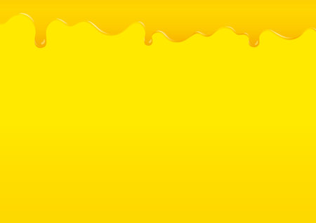 Illustration of delicious melted chocolate on yellow background.のイラスト素材