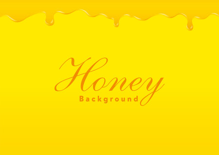 Illustration of delicious melted chocolate on yellow background.のイラスト素材
