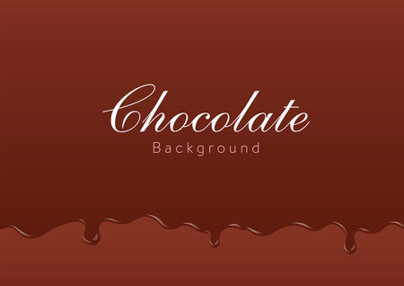 Illustration of delicious melted chocolate on brown background.のイラスト素材