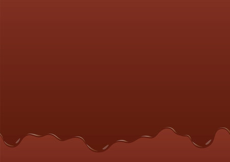 Illustration of delicious melted chocolate on brown background.のイラスト素材