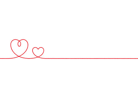 Simple hand-drawn red heart line art.のイラスト素材